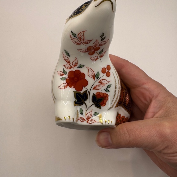 Royal Crown Derby Imari Badger bone china paperweight figurine gold stopper EUC - Picture 9 of 9
